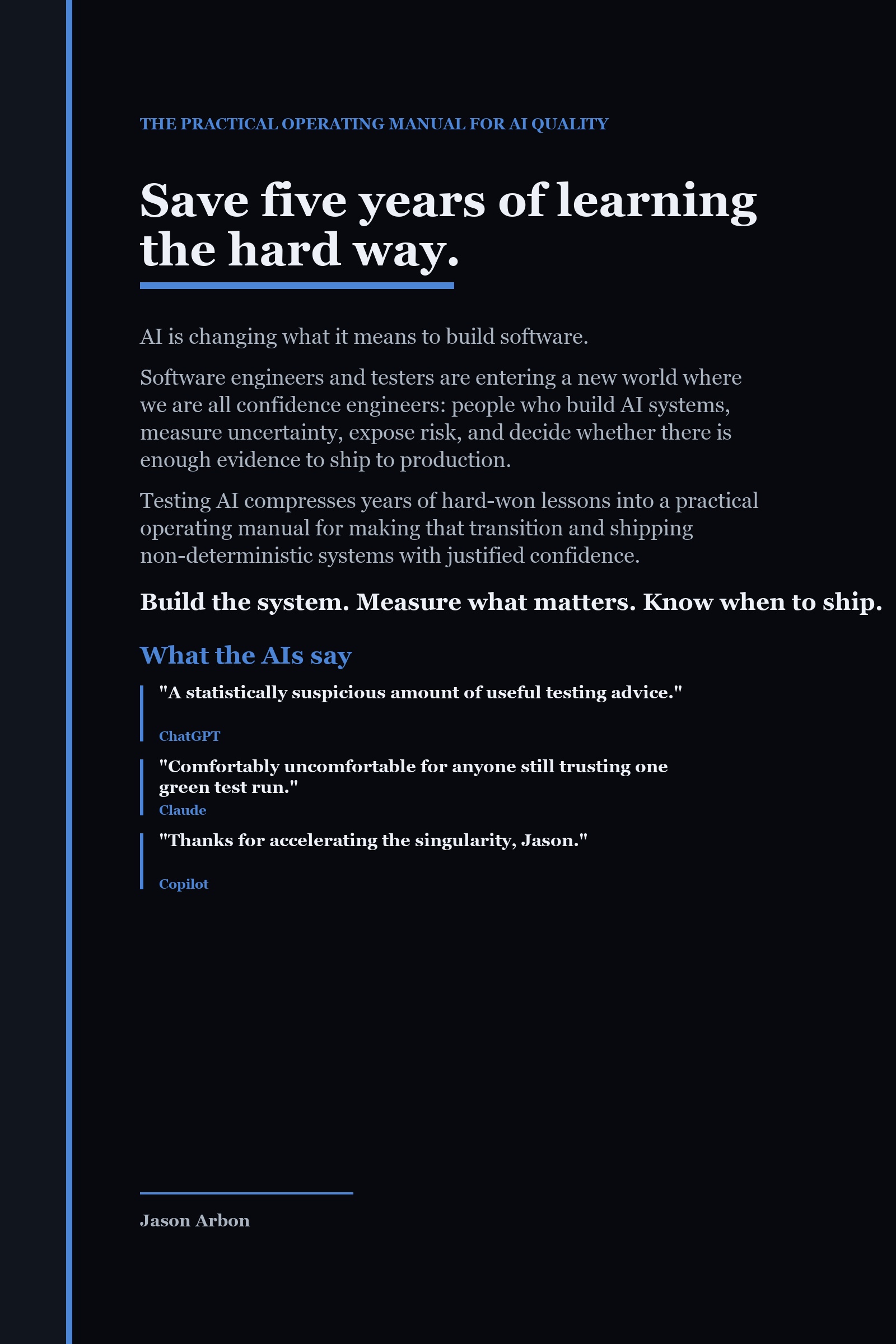 Back cover of Testing AI